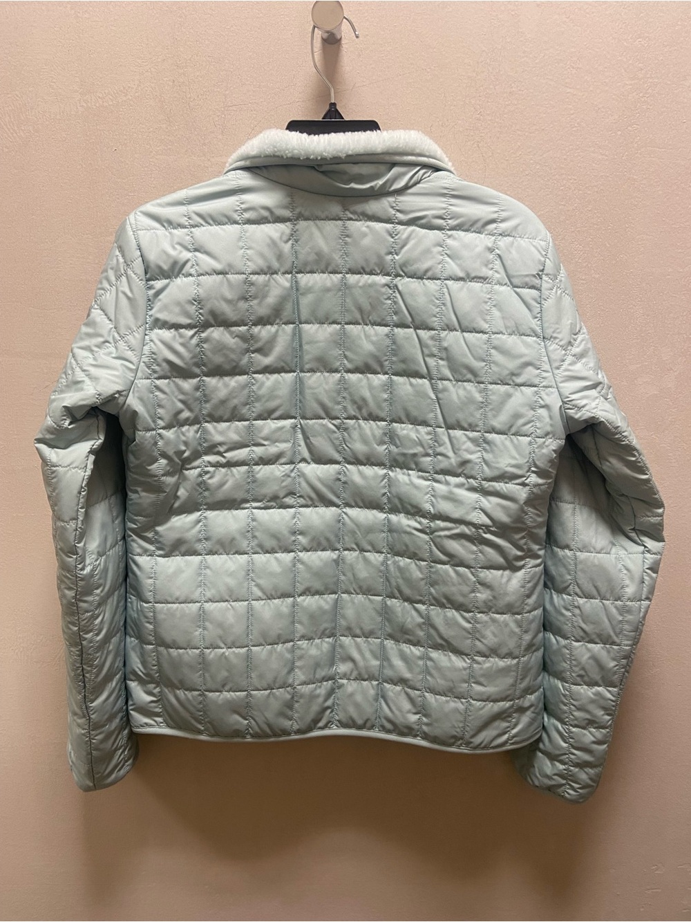 The North Face Light Mint Quilted Puffer Jacket with Sherpa Collar Sz.S New - Picture 4 of 11